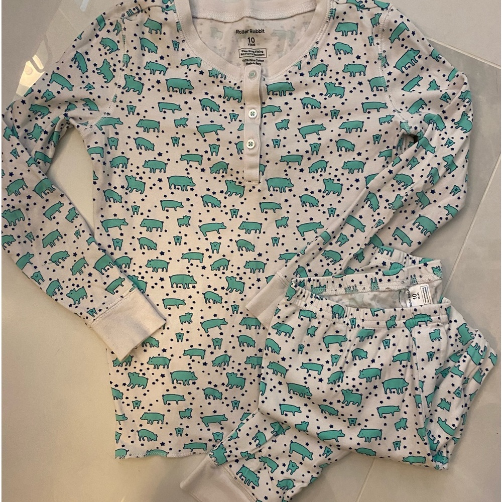 RARE Roller Rabbit kids pjs sz10